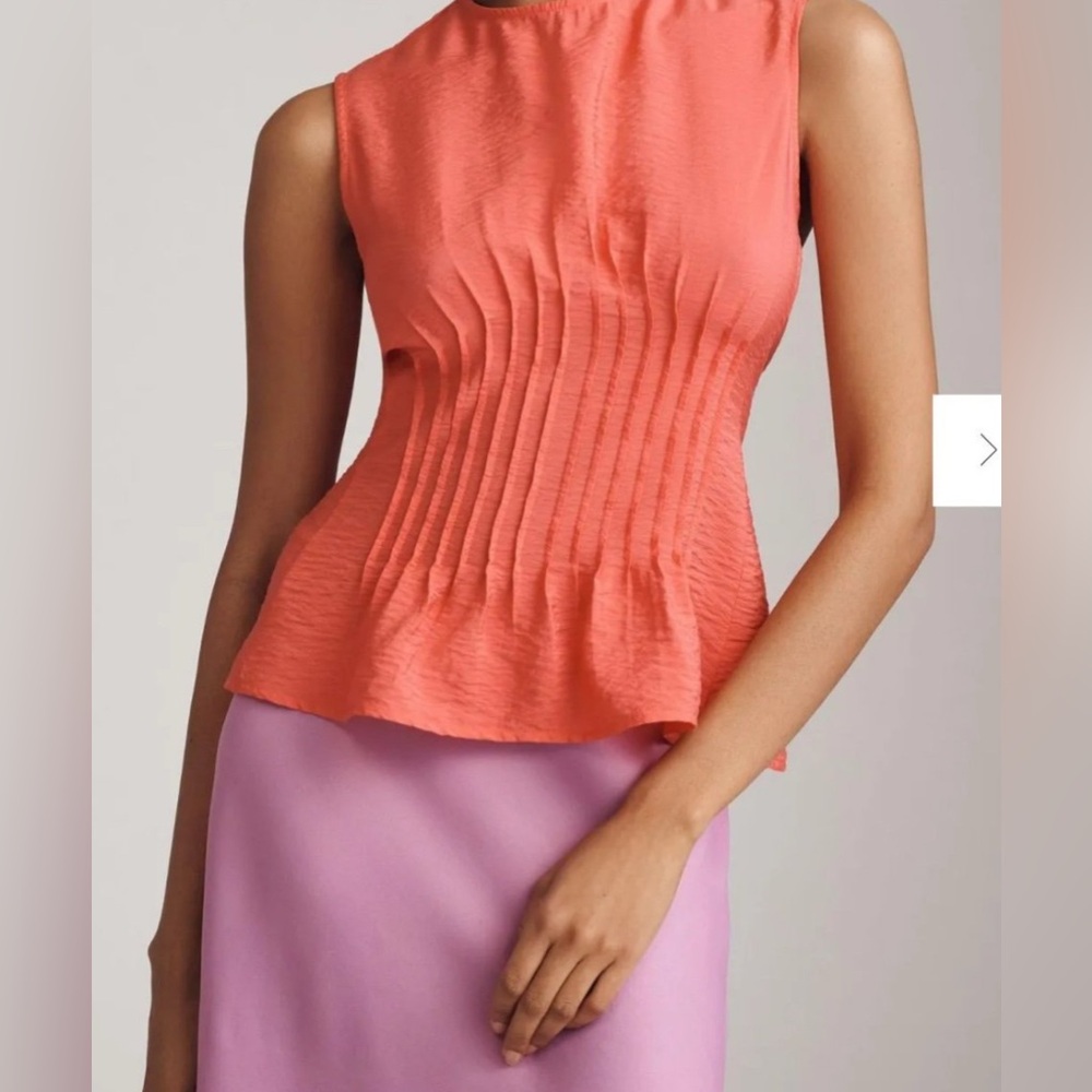 Anthropologie The Della Pleated-Waist Shell Top